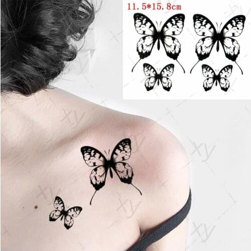 Waterproof Temporary Tattoo Sticker Butterfly Bird Flash Rabbit Girl Red Flower Body Art Arm Fake Sleeve Tatoo for Women Men