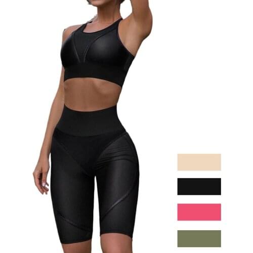 Womens Fitness Wear High Waist Sports Summer Fitness Cycling Pants Hip Stretch Yoga Wear Training Suit Suit