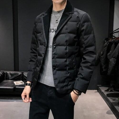 Mantaux Homme Top Grade 2020 Winter Fashion Brand Suit Collar Jacket Streetwear Feather Coat Duck Down Warm Men Clothes