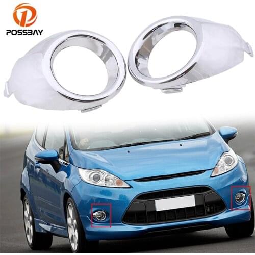POSSBAY 1 Pair Car Front Bumper Fog Lights Lamp Cover Left Right Fit for Ford Fiesta 2008 2009 2010 2011 2012 8A61-15A223-CB5SM3