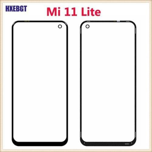 10xTouch Panel Front Glass+OCA Glue for Xiaomi Mi 11 Lite Screen Outer Glass Replacement LCD Screen Glass Lens