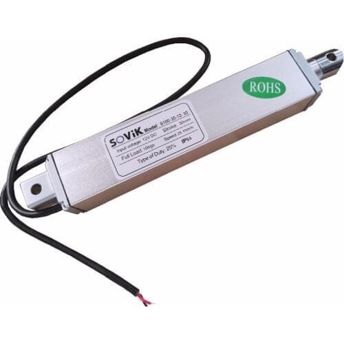 12V 24V Micro Linear Actuator 30mm Stroke Electric DC Motor High Speed 25mm per sec 100N 22lbs Max Load Built-in Limit Switch