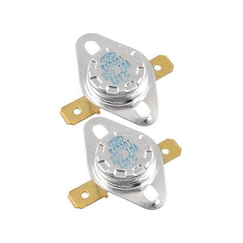 2 Pcs 220C Normal Closed 250V AC 10A Thermostat KSD301