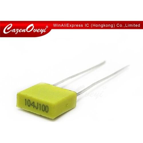 20pcs/lot 100NJ100 Correction Capacitor 100V104J 100NF 0.1UF 100V 104 104J 5mmPolypropylene Safety Plastic Film In Stock