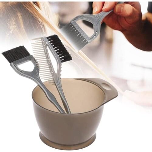 3Pcs Hair Dye Colouring Brush Comb Color Mixing Bowl Hairdressing Styling Kit Salon Color Dye Seasoning Bowl