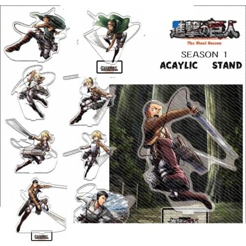 Anime Attack on Titan Scenes Series Acrylic Stand Figure Display Model Plate Decor Erwin Smith Levi Ackerman Cosplay Xmas Gift