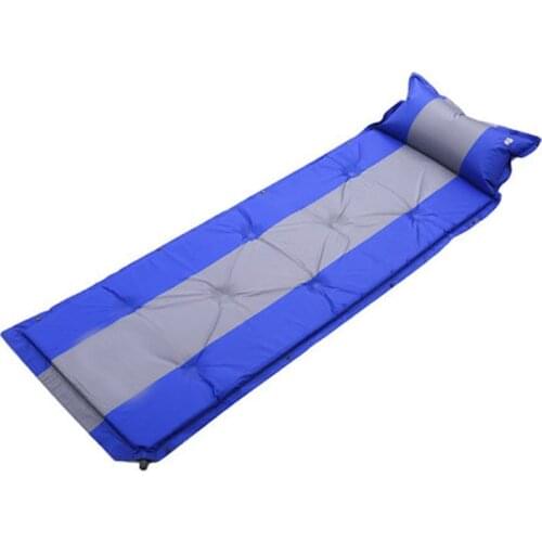 Outdoor moisture-proof automatic inflatable spliced camping mat lunch sleeping pad tent air mattress picnic air bed with pillow