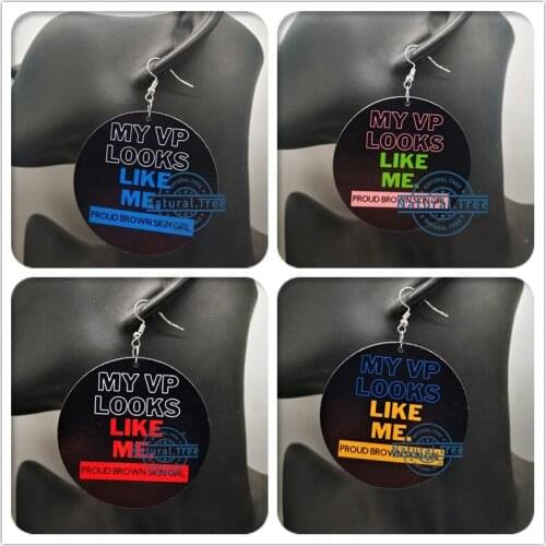Free Shipping!My VP Looks Like Me Wooden Earrings can mixed 4 designs