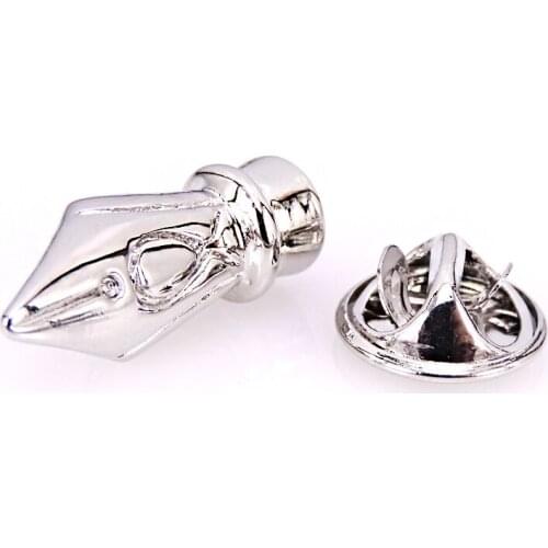 Novelty High-quality Silvery pen head Brooch for men lapel pin Successful mens music brooches accessories jewelry wholesale