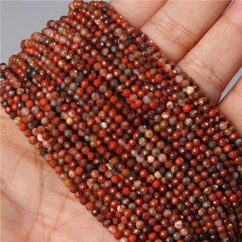 Natural Minerals Faceted Round Mixed Agates Gem Stone Beads Loose Spacer Beads For Bracelet Necklace Jewelry Making Accessories