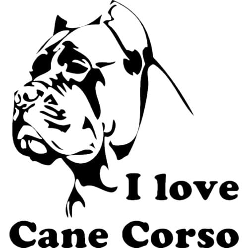 CK20444# Die-cut Vinyl Decal Cane Corso I Love Car Sticker Waterproof Auto Decors on Car Body Bumper Rear Window