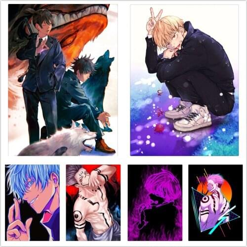 WTQ Jujutsu Kaisen Canvas Painting Japan Anime Posters Wall Decor Retro Poster Wall Art Picture Room Decor Home Decor