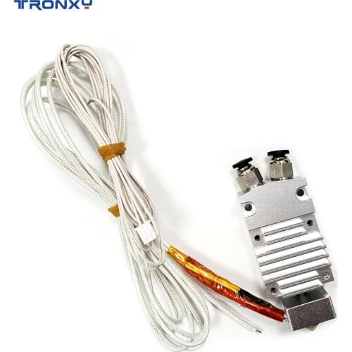 TRONXY Hotend Extruder Kit 2 in 1 Out Dual Color with Heater Wire Thermistor 0.4mm Brass Nozzle 24V for 2E Model 3D Printer