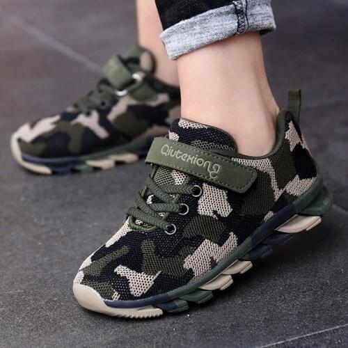 2019 Spring Camouflage Boys Sneakers For Kids Mesh Breathable Running Girls Sports Shoes Children Casual Shoes Student Trainers