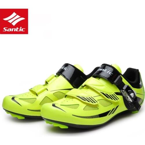 Santic Road Cycling Shoes Men Pro Team Racing Road Bike Shoes Nylon TPU Breathable Auto-lock Bicycle Shoes Zapatillas Ciclismo