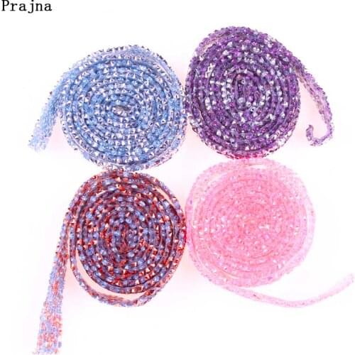 Beaded Lace Trim Iron On Diamond Crystal Ribbons And Lace For Sewing Decoration For Clothes Garnitures Perlage Accessories DIY H