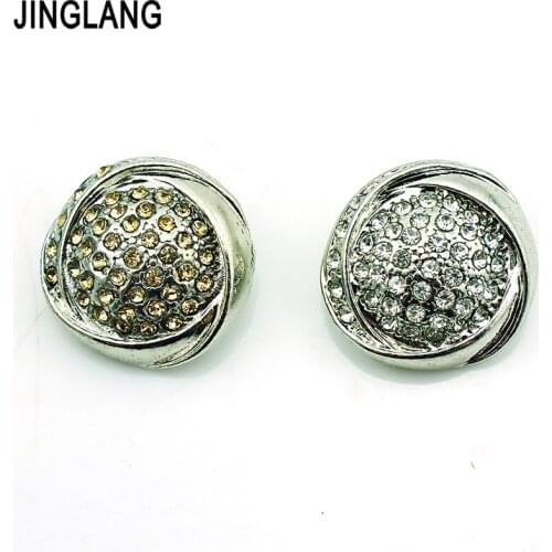 DIY Best Selling High Quality Fashion Interchangeable Silver Cabbage Shape Button WIth Crystal for Bracelet Accessories