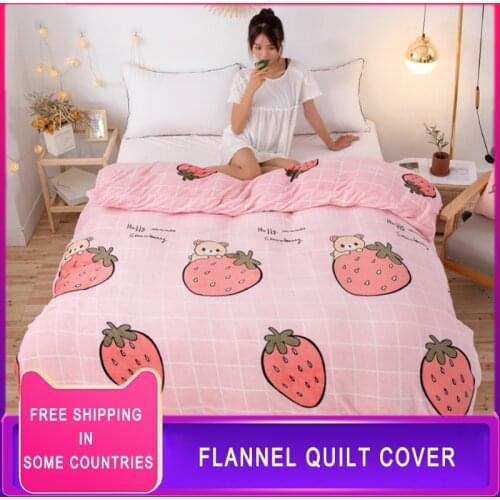 Cute Girl Series Flannel Fleece Comforter Bedding Set Queen Size Quilt Cover Twin Kids 3d Full Bed Soft Coverlet Girls Students