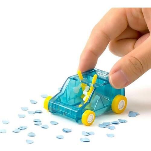 Cute Mini Car Table Dust Cleaning Trolley Keyboard Desktop Dust Cleaner Confetti Pencil Eraser Dust Sweeper Desk Set Kids Toys