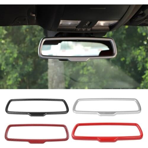 NHAUTP ABS Car Interior Mouldings For Dodge Challenger 2015-2019 Inner Rearview Mirror Decoration Frame Stickers