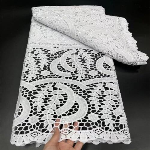 Latest Guipure Lace fabric Embroiderey French African Cord Lace Fabric High Quality Nigeria Net Lace Fabric For Wedding JYS28
