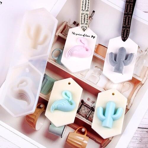 New Car Aromatherapy Plaster Mold Wax Cactus Flamingo Silicone Mold Fondant Tools Cake Decor Cake Mold for wedding deco gifts