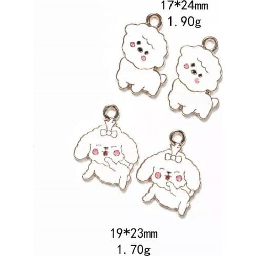 New Creativity Dripping Oil Cactus Dog Alloy Jewelry Accessories DIY Handmade Accessories Rubber Band Earrings Bracelet Pendants