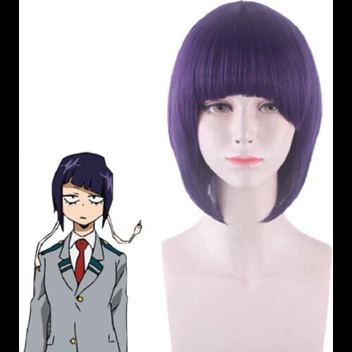 My Hero Academia Kyoka Jiro Cosplay Wig Boku no Hero Academia 35cm Short Purple Black Synthetic Hair Halloween party Costume