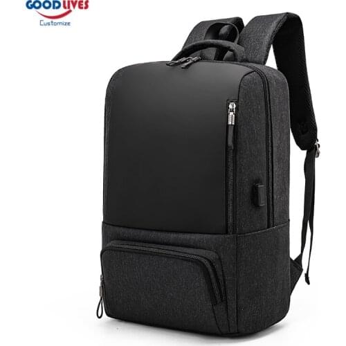 Customize Logo USB 15.6" Laptop Backpack Men Business Travel Anti Theft Backpacks Bag Teenager Black School Bags Office Gifts