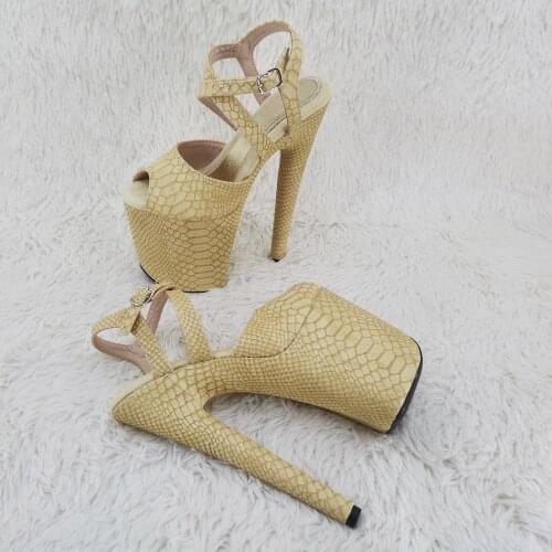 Leecabe 20cm/ 8inches PU upper platform high heel sandals pole dance shoes