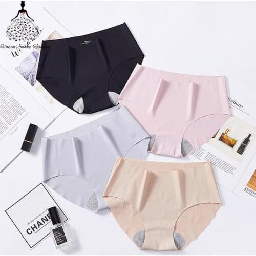 Sexy Women Cotton Briefs Ultra-thin Seamless Panties Pure Color Low-Rise Breathable Panties Women Underwear Briefs