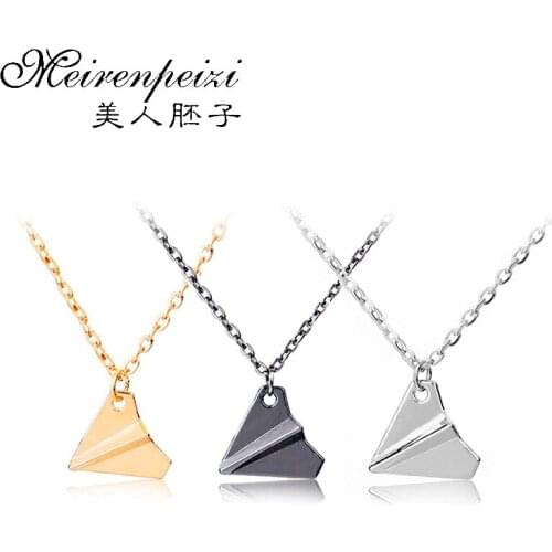 One Direction Silver Airplane Necklace New Styles Inspired Necklace Necklace Boy Band Necklace Origami Plane