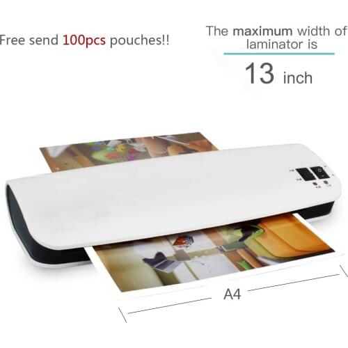Newest 13 inch Thermal Office Hot and Cold Laminator Machine for A4 Document Photo Blister Packaging Plastic Film Roll Laminator