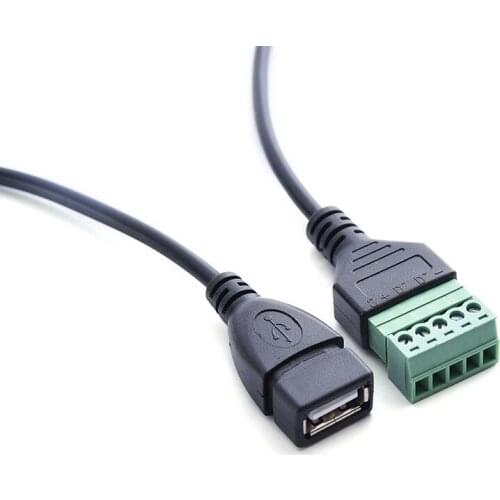 USB female screw terminal wiring usb2.0 female socket free welding plug data signal transmission charging adapter cable