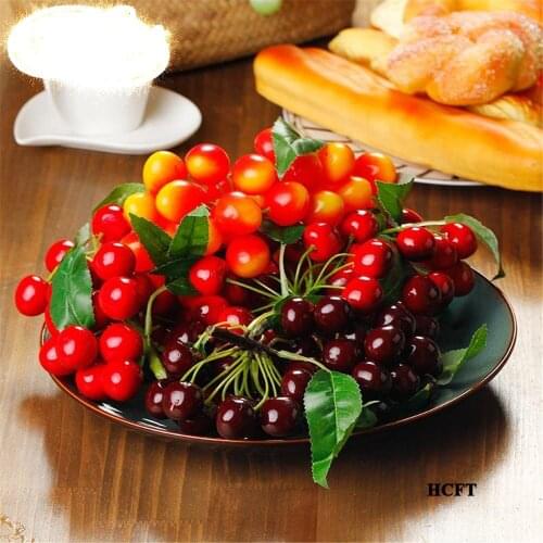 Party props home hotel bar cafe restaurant Shop Store decoration faux Simulation fake Cherry bunches artificial fruit model