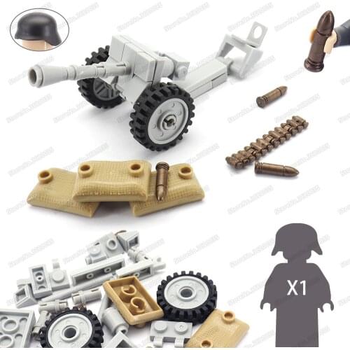 Military German Army Type 43 Artillery Car Building Block Moc Figures Soldier WW2 War Weapons Model Child Christmas Gift Boy Toy