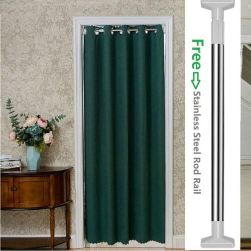 Yvonicky Sustainable Blackout Door Curtain Divider Bedroom Bay Window Sunshade Blinds Student Bed Partition Net Rod Rail Free