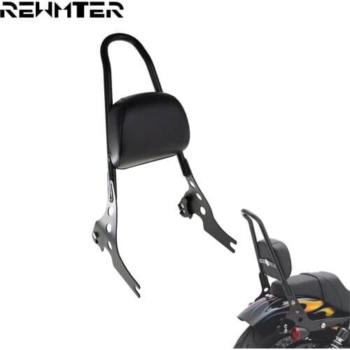 Motorcycle Black Sissy Bar Rear Passenger Backrest Cushion Pad Luggage Rack Backrest For Harley Sportster XL883 XL1200 48 04-19