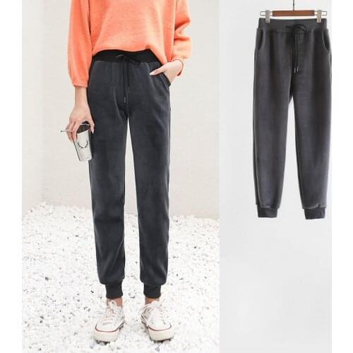 Sanderala Women Winter Sleep Bottoms Warm Soft Lingerie Long Full Pants Homewear Warm Underwear Drawstring Woman Pants