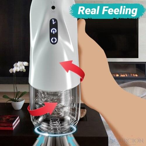 Adult Sex Machine for Man Glans Stimulator Vagina Real Pussy Automatic Rotation Blowjob Anal Male Erotic Penis Masturbation Cup
