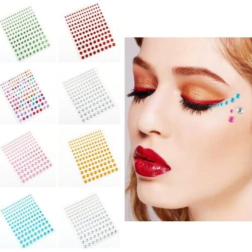 1 Sheet Makeup Diamond Glitter Stickers Self Adhesive Rhinestone Stickers Crystal Sticker for Nail Beauty Face Makeup Decoration