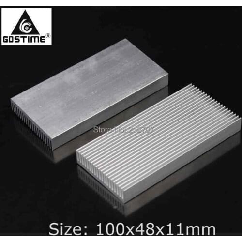 10pcs Gdstime 100x48x11mm Aluminum Heat Sink Power Amplofier Module CPU Chip Radiator Heatsink