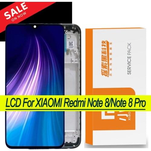 100% Original 6.53'' IPS Display with frame for Xiaomi Redmi Note 8 Pro LCD Touch Screen Note 8 Digitizer Assembly Repair Parts