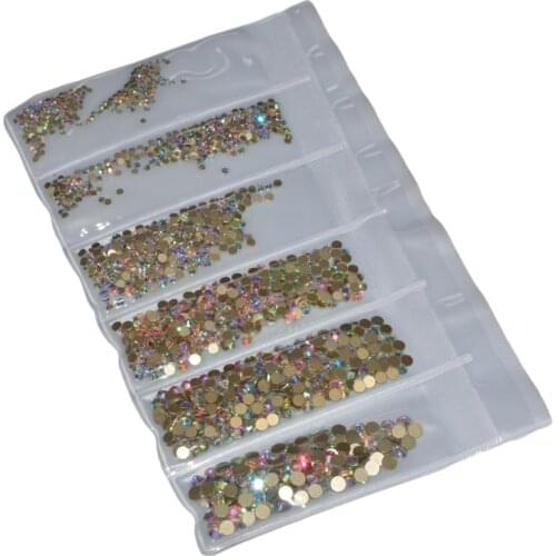 1584pcs Multi-size Crystal Manicure Rhinestones Nail Decoration Strass Charms Stones For 3D Designs Nails Accessoires
