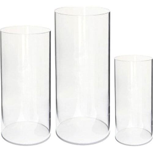 3pcs/set Flower Vase for Table Centerpiece Acrylic Round Risers Clear Plinth Display Acrylic Pedestal Wedding flower stand
