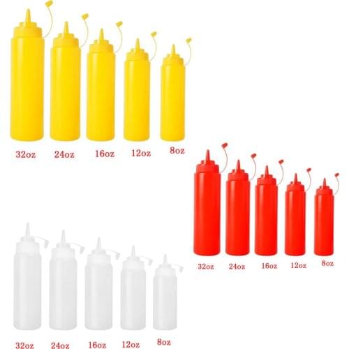 32oz Plastic Squeeze Bottle Ketchup Mustard Sauce Vinegar Condiment Dispenser