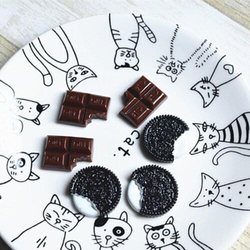 8pcs/Lot Chocolate Chip Cookies DIY Slime Supplies Accessories Slime Filler Miniature Resin Kids Polymer Plasticine Gift