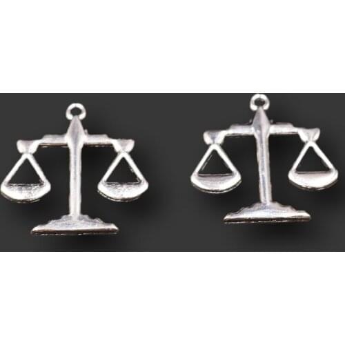8pcs Silver Plated Balance Scale Pendant Retro Necklace Earrings Metal Accessories DIY Charm Jewelry Crafts Making 31*30mm M548