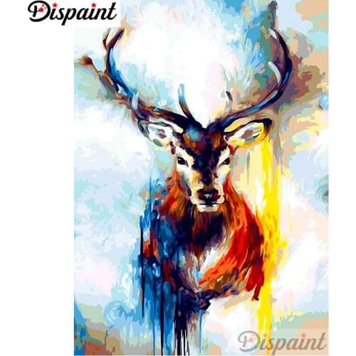 Dispaint Full Square/Round Drill 5D DIY Diamond Painting "Oil painting deer" Embroidery Cross Stitch 3D Home Decor A12688