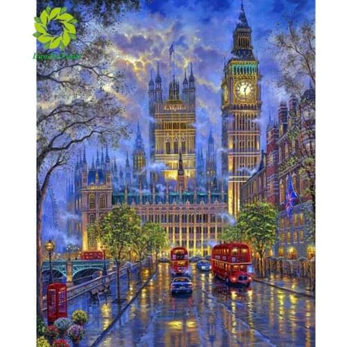 DIY 5D Diamond Painting City Street Scenery Diamond Embroidery Cross Stitch Kits Crafts Rhinestones Mosaic Landscape Home Decor